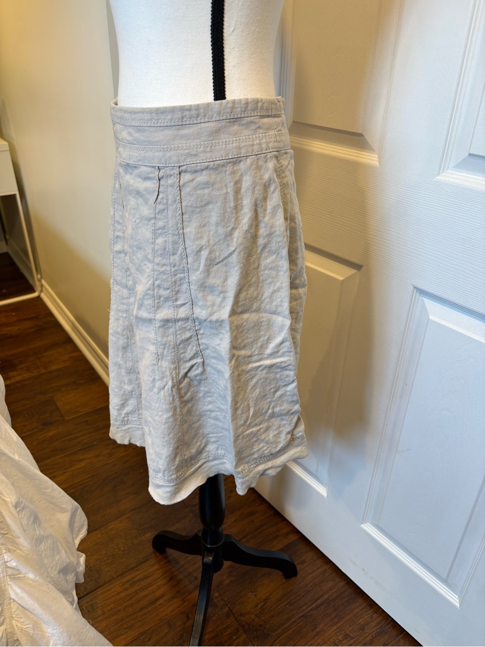 United Colors of Benetton 100% Linen A-Line Skirt Light Blue Size M - Picture 2 of 5